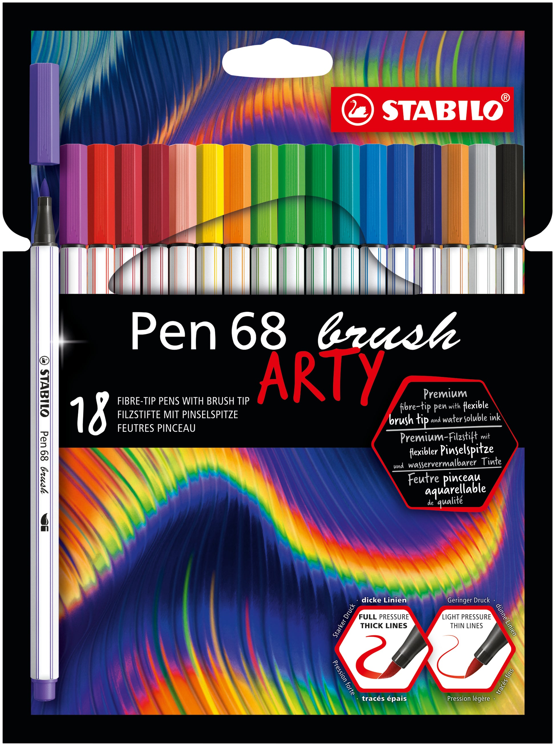 STABILO Fasermaler, auswaschbar, 18 Farben