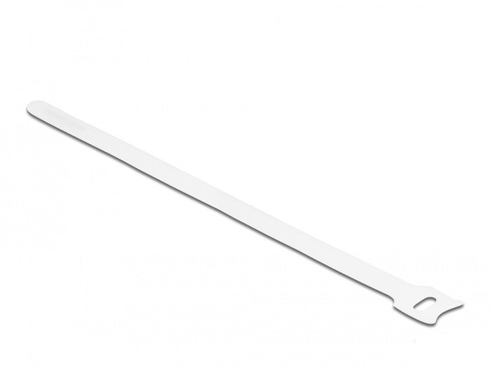 DeLOCK Klett-Kabelbinder 250 × 12 mm, Weiss, 10 Stk.