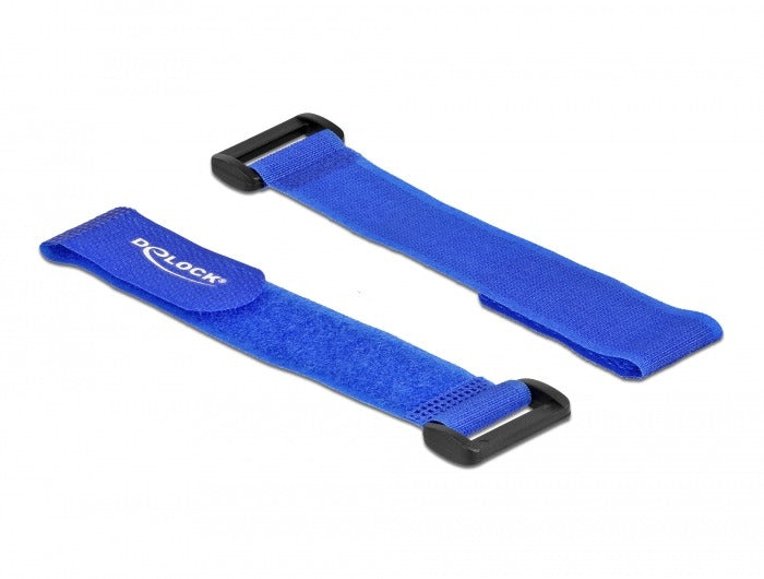DeLOCK Klettkabelbinder, 190×25 mm, 5er-Pack – Blau