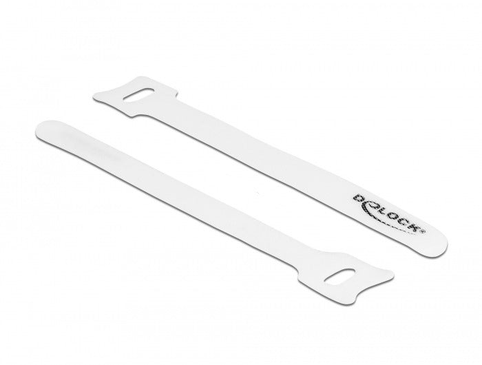DeLOCK Klettkabelbinder, 150×12 mm, 10er-Pack – Weiss