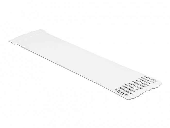 DeLOCK Klettkabelbinder, 300×12 mm, 10er-Pack – Weiss