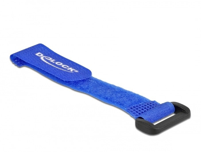 DeLOCK Klett-Kabelbinder 150 × 20 mm, Blau, 5 Stk.