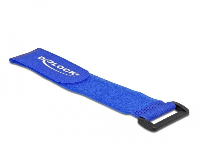 DeLOCK Klettkabelbinder 280×38 mm, 3er-Pack – Blau