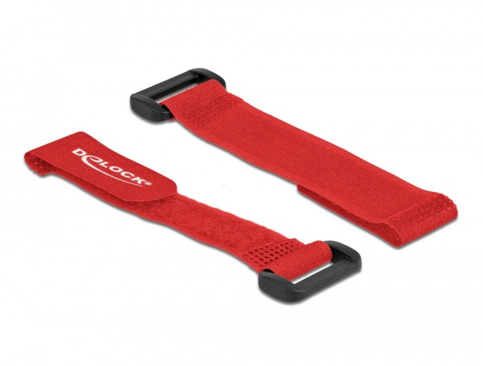 DeLOCK Klettkabelbinder, 20 mm × 0,15 m, Rot, 5 Stück