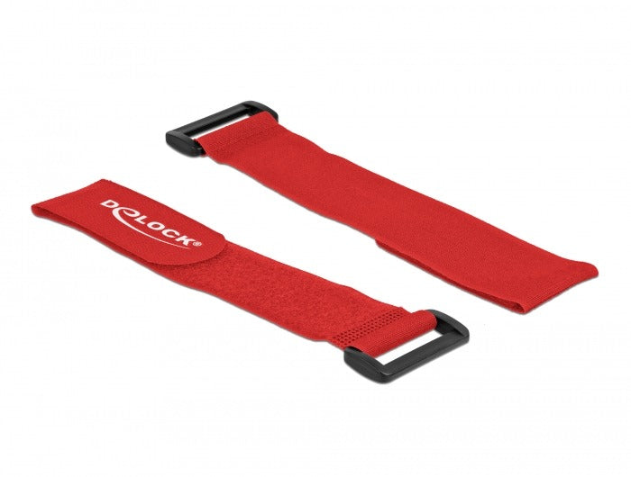 DeLOCK Klettkabelbinder, 280×38 mm, 3 Stk. – Rot