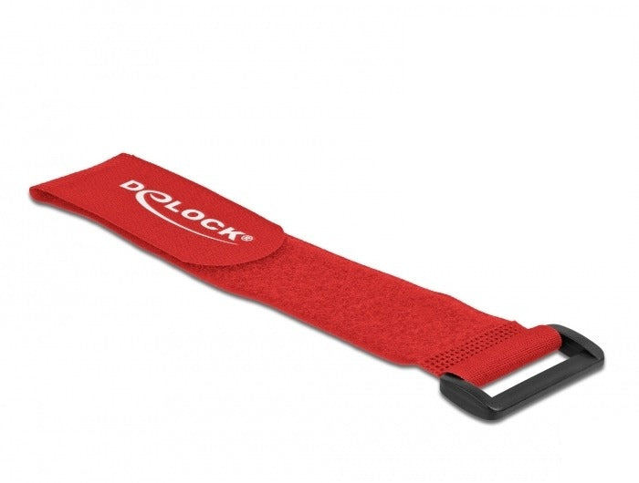 DeLOCK Klettkabelbinder, 280×38 mm, 3 Stk. – Rot
