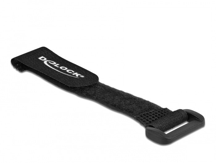 DeLOCK Klettkabelbinder, 38 mm × 0,28 m, Schwarz, 3 Stück