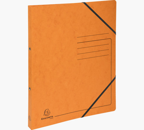 Exacompta Ringbuch – 2-Ring Ø 15 mm – für A4 – Rückenbreite 2 cm – Gummiband – Orange