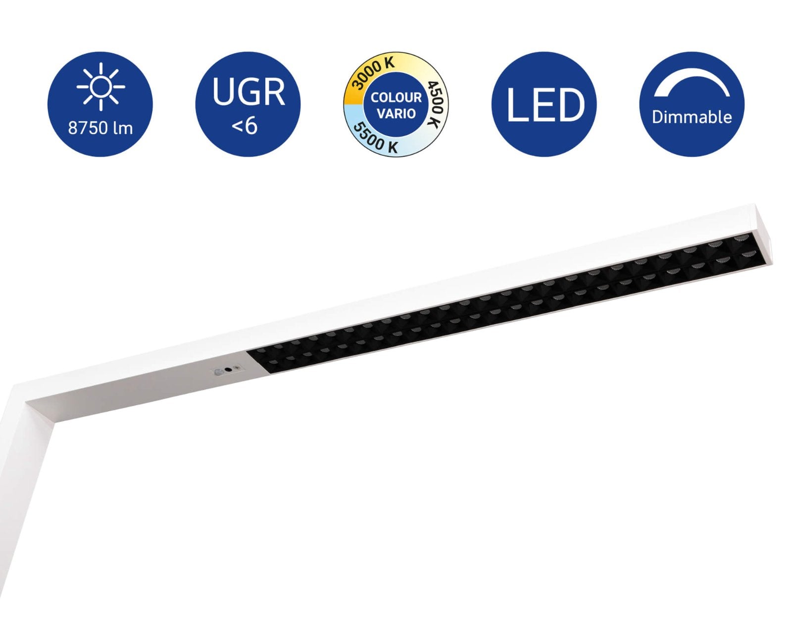 MAUL LED-Stehleuchte Sirius Colour Vario – dimmbar – 3000–5700 K – 10’110 lm – weiss