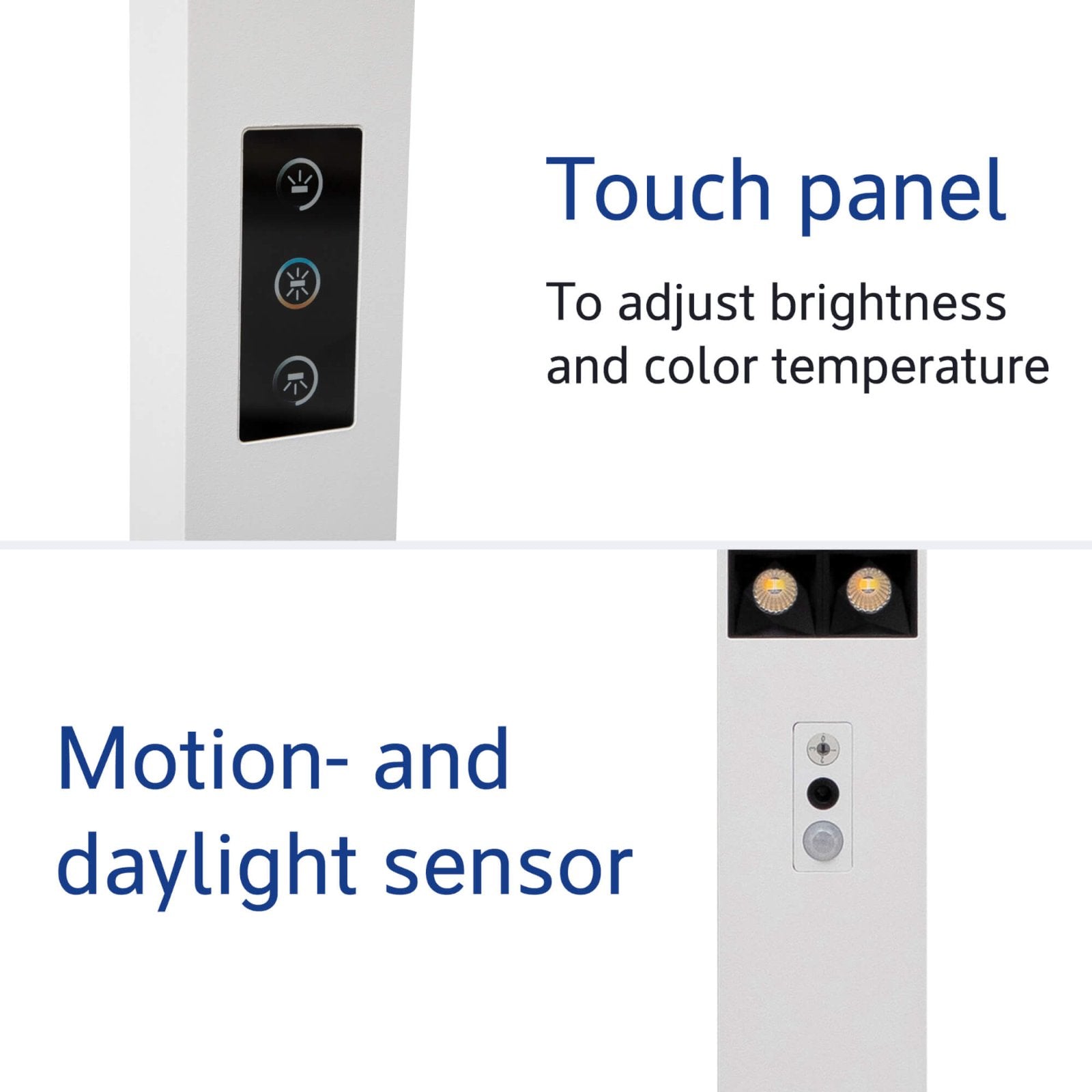 MAUL Stehleuchte LED MAULsirius 8259202 – Bewegungs- & Tageslichtsensor, dimmbar – weiss einstellbar
