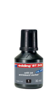 Edding Marker-Nachfüllung BT30 für Edding 28, 29, 250 + 2 weitere – schwarz, löschbar, 30 ml