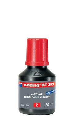 Edding Marker-Nachfüllung BT30 für Edding 250, 28, 29 + 2 weitere – rot, löschbar, 30 ml