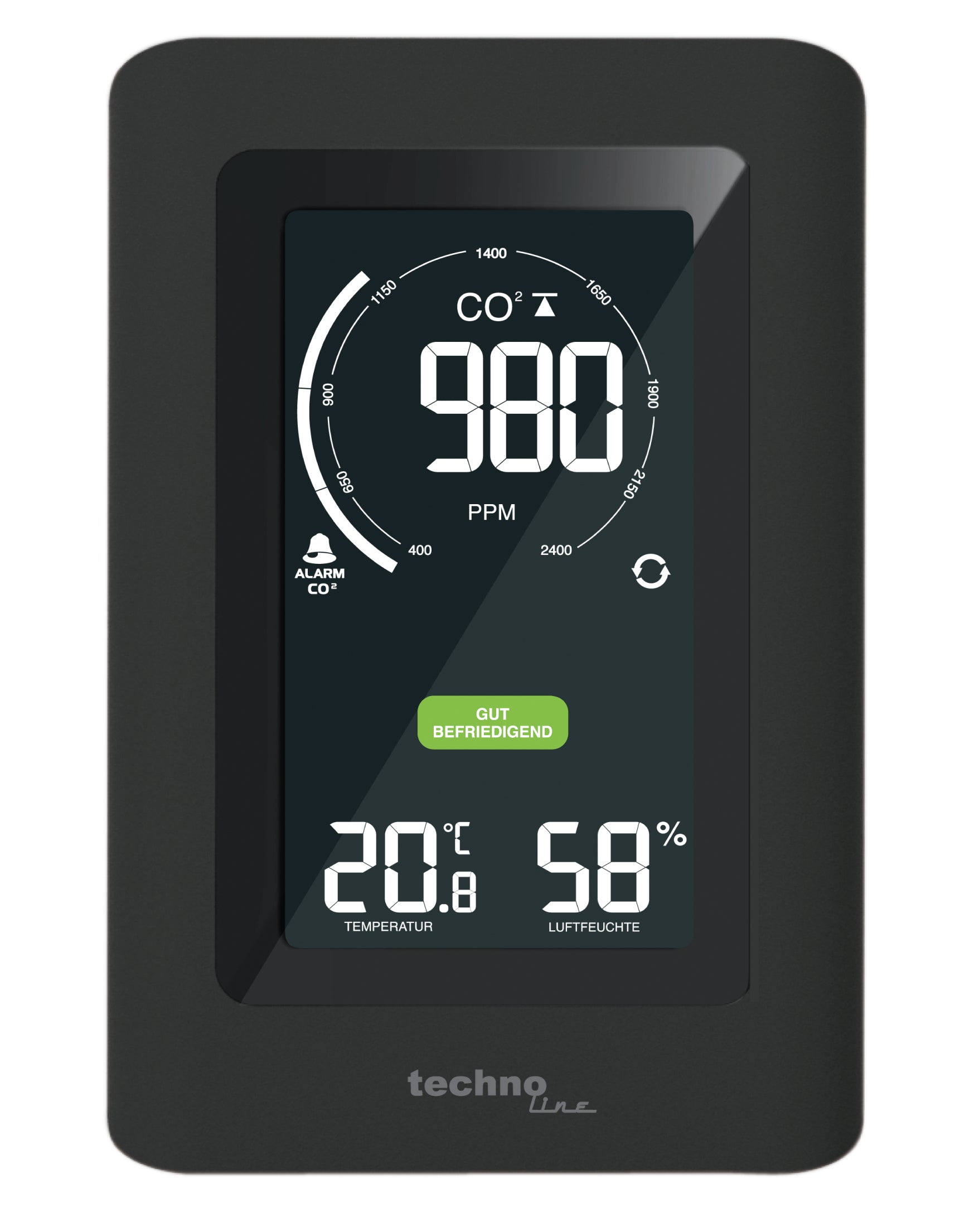 Technoline CO2 Luftgütemonitor WL1030 Sensor-Gateway/Monitor – 0–50 °C, 20–95 %, Innen