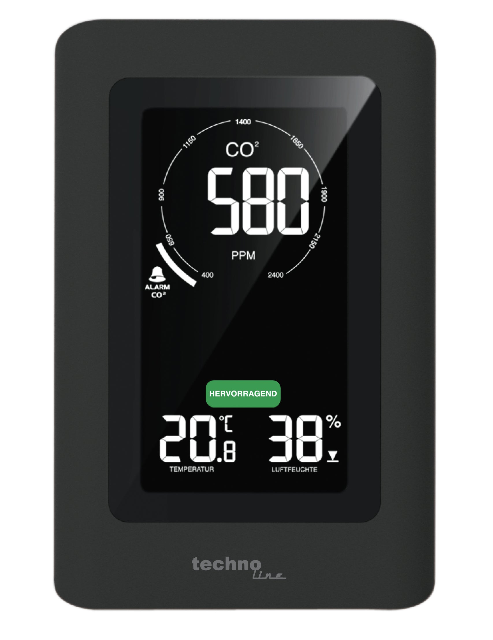 Technoline CO2 Luftgütemonitor WL1030 Sensor-Gateway/Monitor – 0–50 °C, 20–95 %, Innen