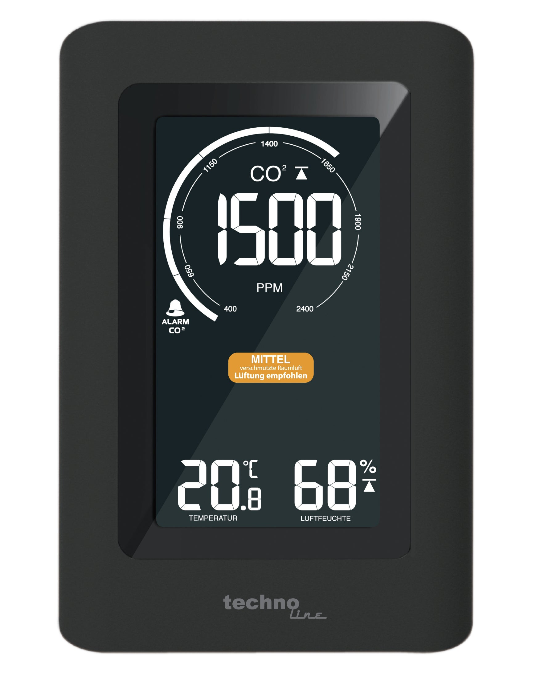 Technoline CO2 Luftgütemonitor WL1030 Sensor-Gateway/Monitor – 0–50 °C, 20–95 %, Innen