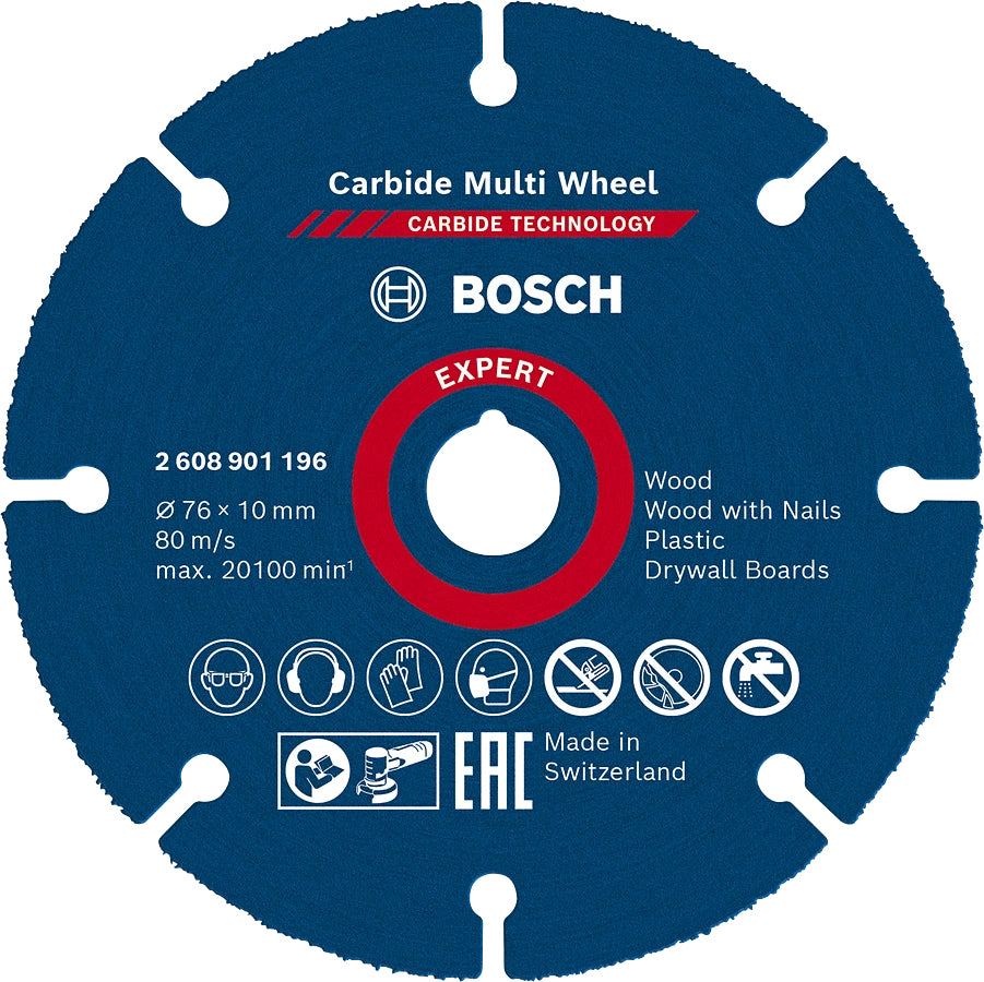 Bosch EXPERT Trennscheibe 76 × 10 mm Hartmetall – für Kunststoff, Holz – 1 Stk