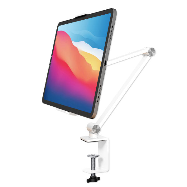 4smarts Tablet-Tischhalterung – für Smartphones und Tablets bis 15,6", 360°-Ausrichtung – Silber