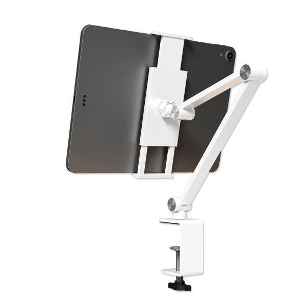 4smarts Tablet-Tischhalterung – für Smartphones und Tablets bis 15,6", 360°-Ausrichtung – Silber