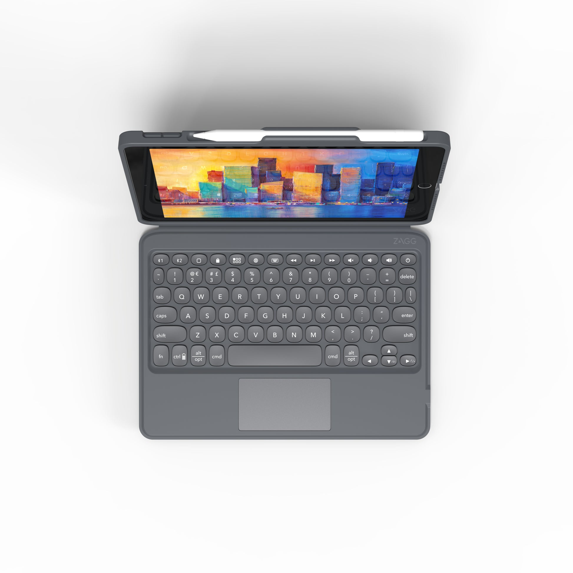 ZAGG KBD Pro Keys – Tastatur mit Touchpad, Schwarz/Grau – für Apple iPad 10,2"