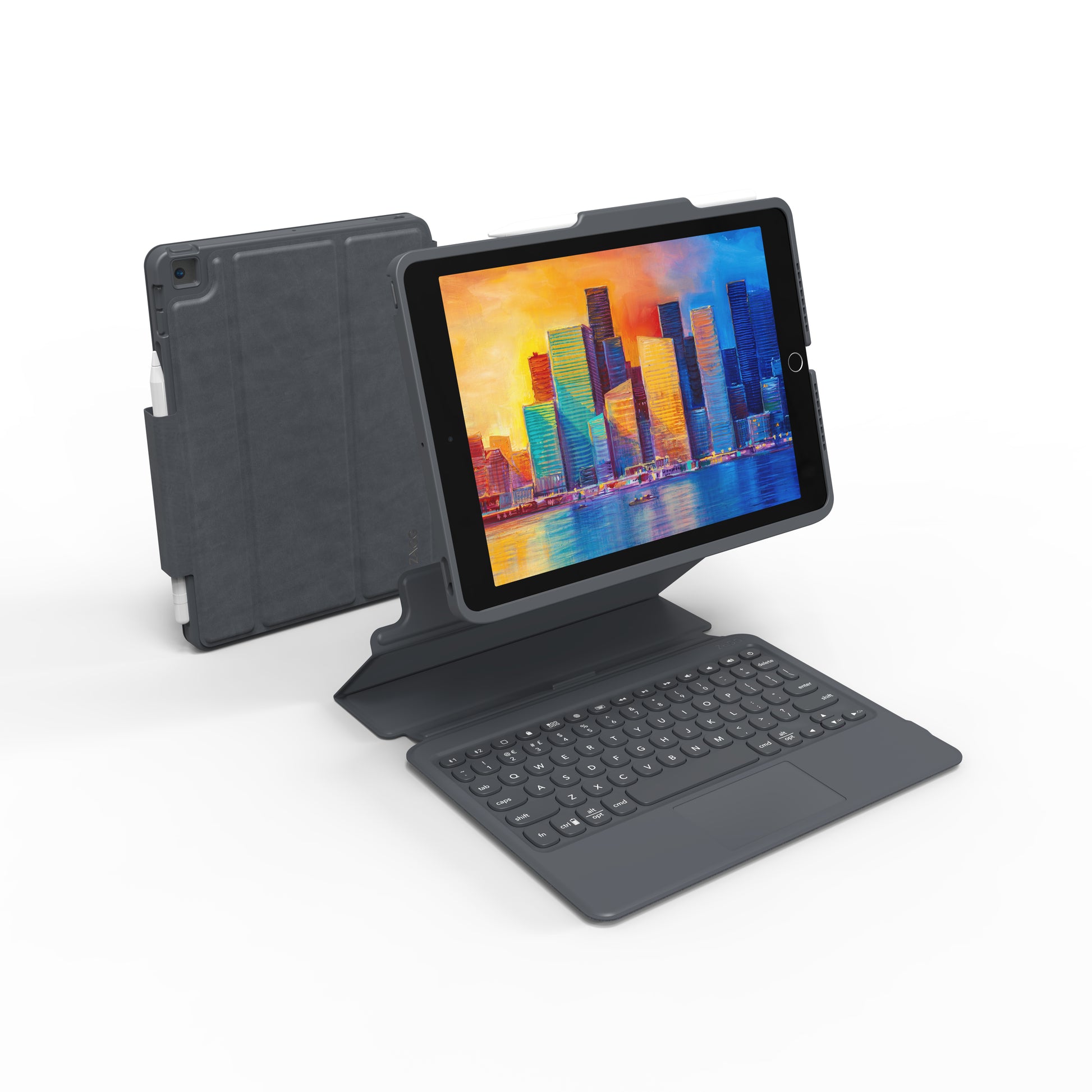 ZAGG Pro Keys – Tastatur, AR-Layout (AR), mit Touchpad, Schwarz/Grau – für Apple iPad 10,2"