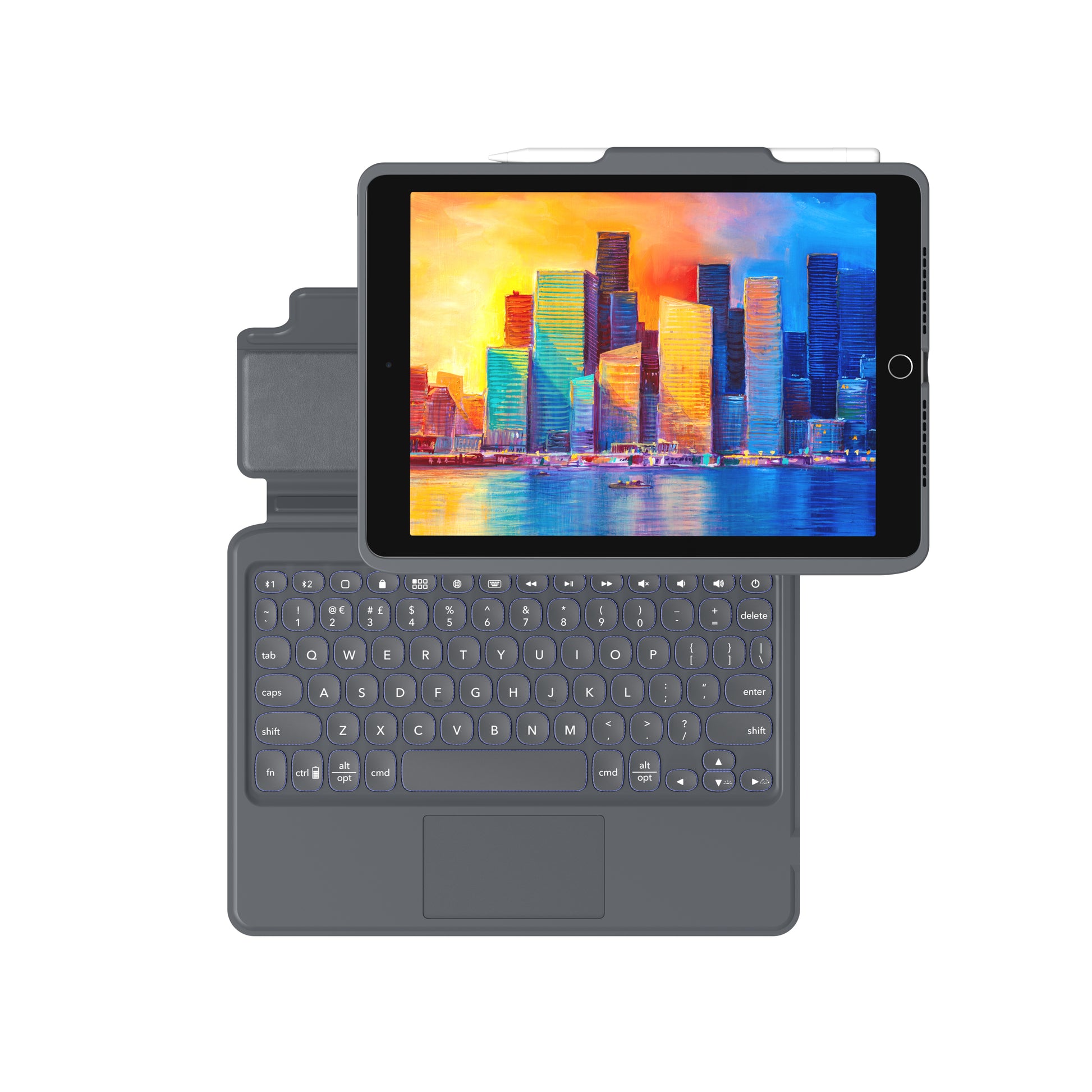 ZAGG Pro Keys – Tastatur, AR-Layout (AR), mit Touchpad, Schwarz/Grau – für Apple iPad 10,2"