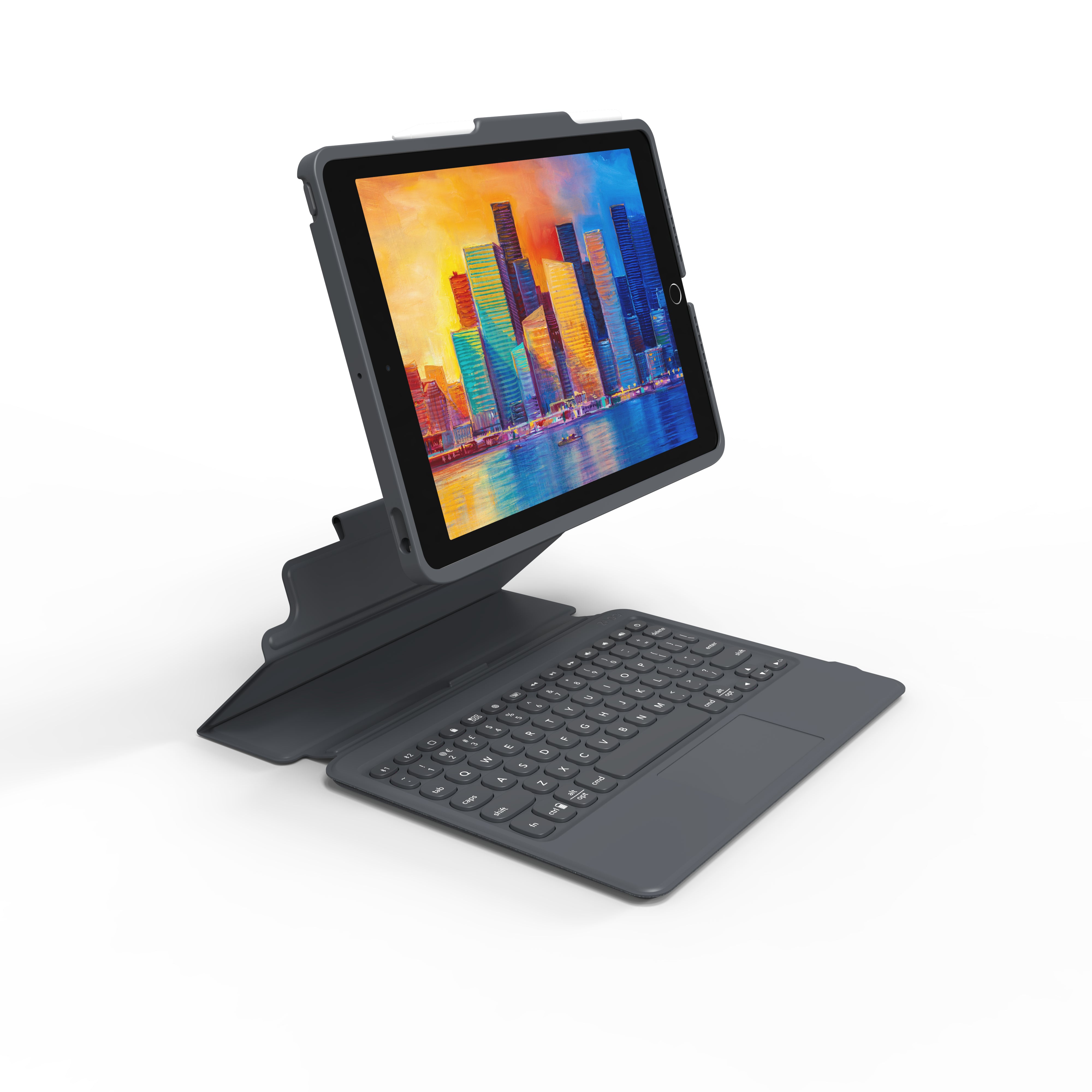 ZAGG Pro Keys – Tastatur, AR-Layout (AR), mit Touchpad, Schwarz/Grau – für Apple iPad 10,2"