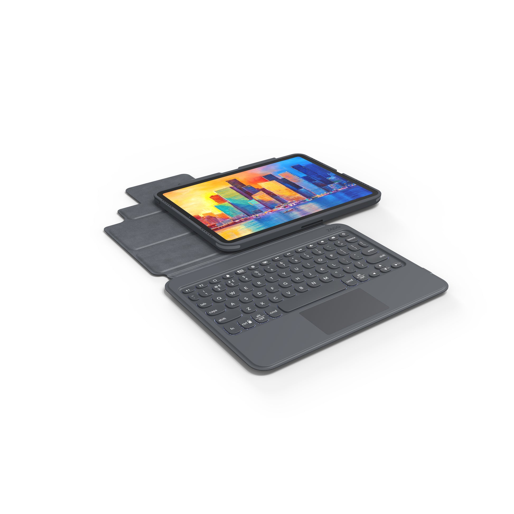 ZAGG KBD PRO KEYS – Tastatur, Arabisches Layout (AR), mit Touchpad, Schwarz/Grau – für Apple iPad 10,9"