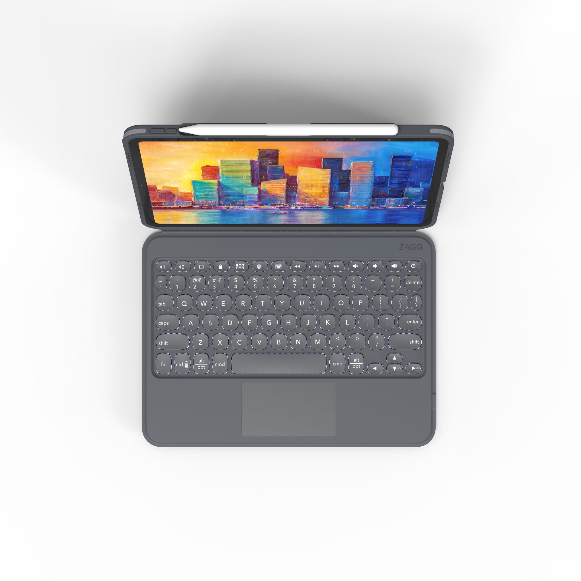 ZAGG KBD PRO KEYS – Tastatur mit Touchpad, Schwarz/Grau – für Apple iPad 10,9"