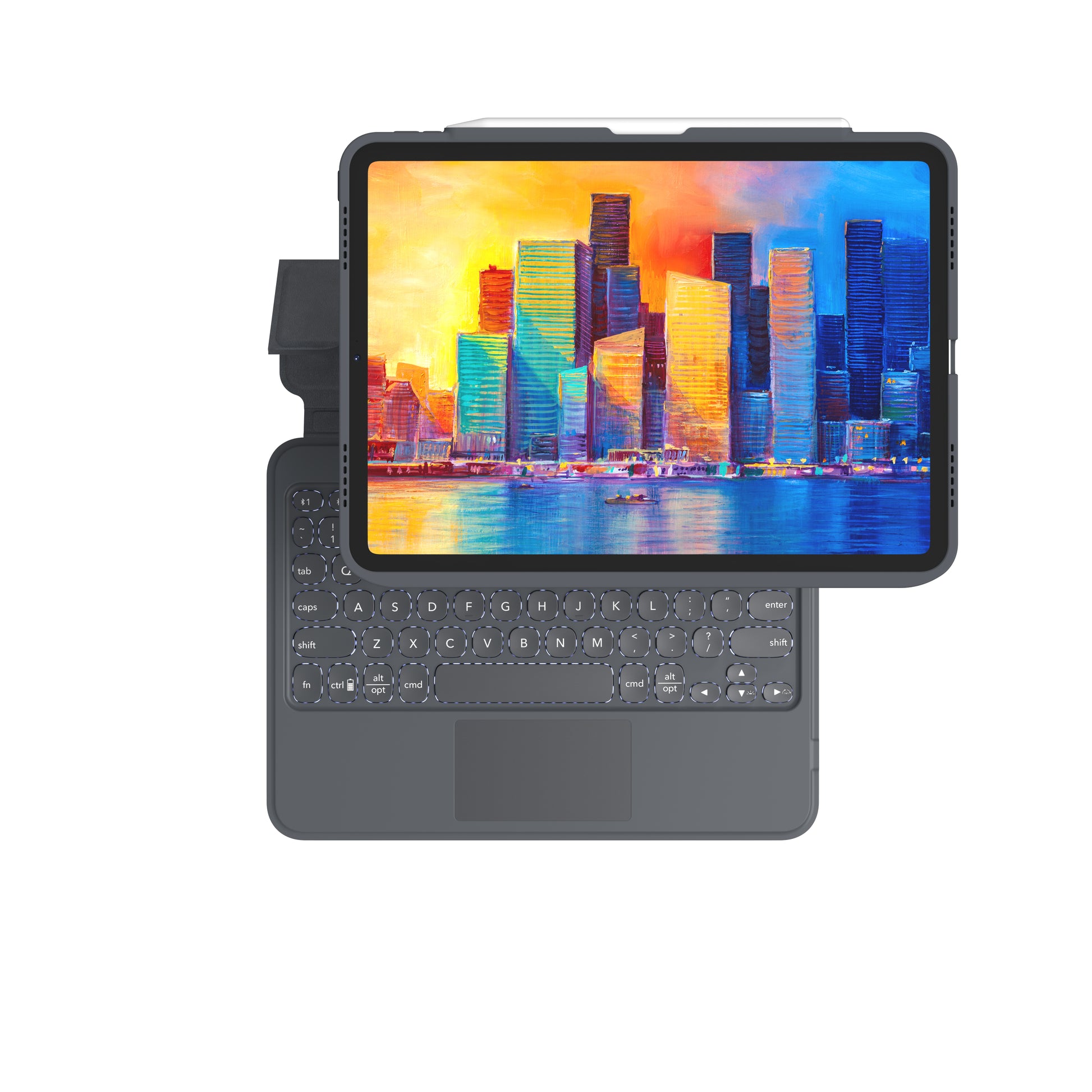 ZAGG KBD PRO KEYS – Tastatur, Arabisches Layout (AR), mit Touchpad, Schwarz/Grau – für Apple iPad 10,9"