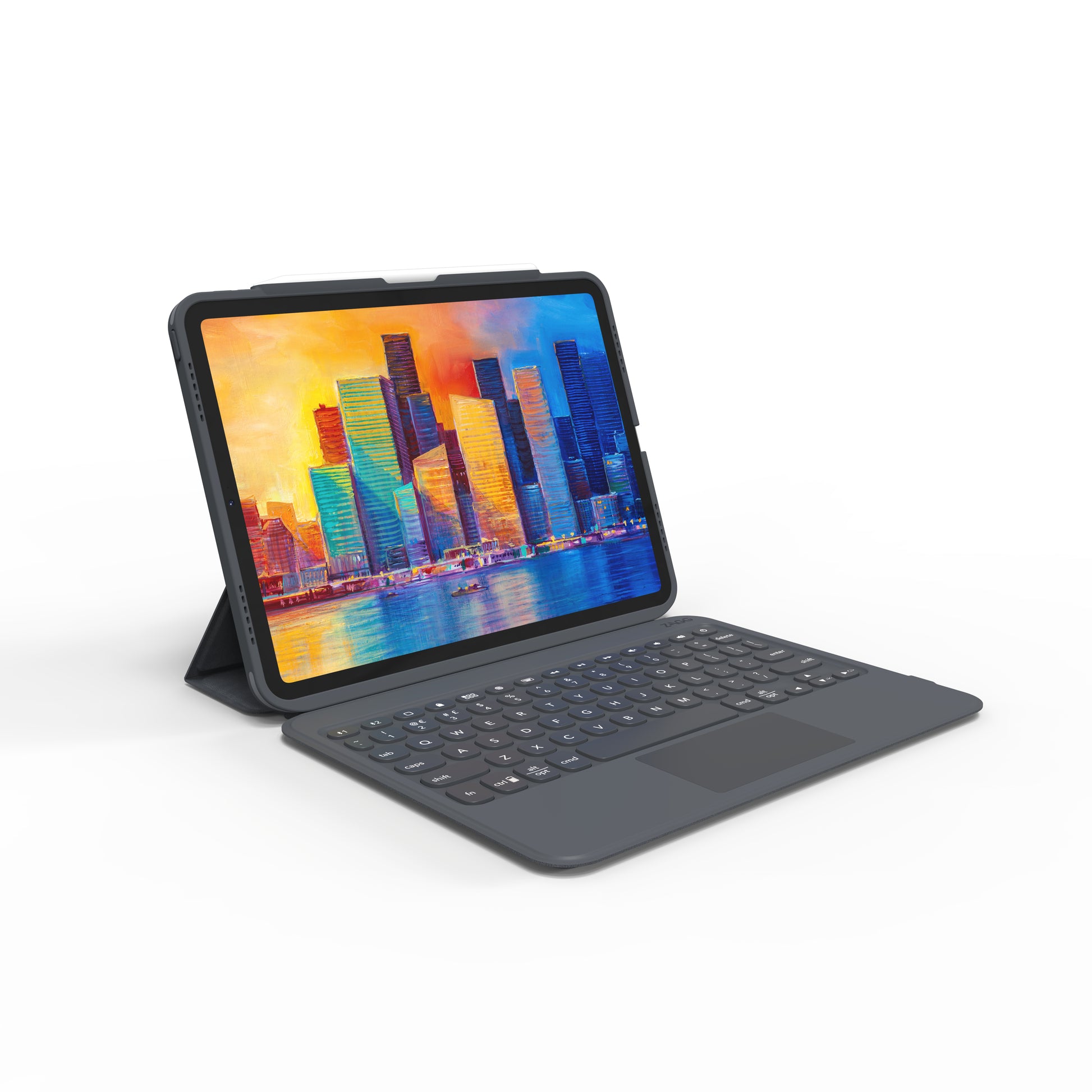 ZAGG KBD PRO KEYS – Tastatur, Arabisches Layout (AR), mit Touchpad, Schwarz/Grau – für Apple iPad 10,9"