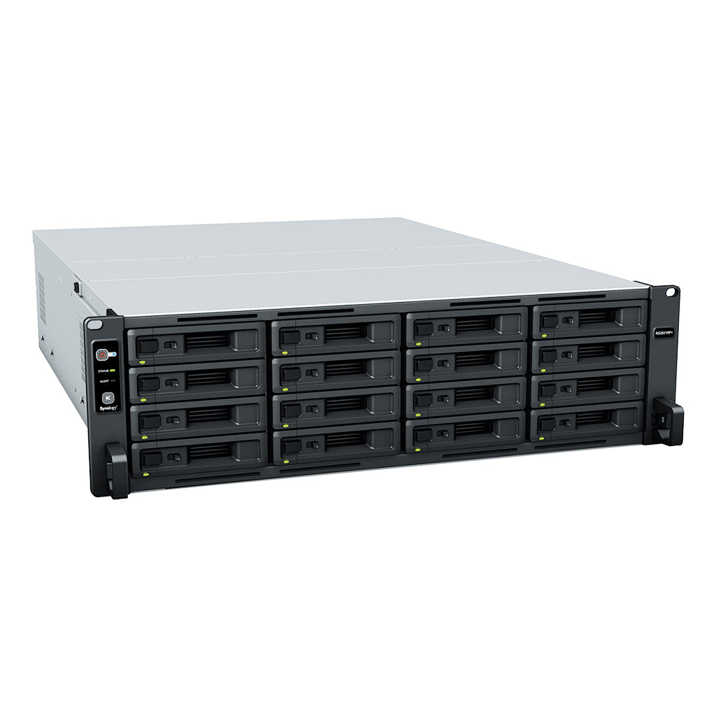 Synology RS2821RP+ – 16-Bay Rack 3U NAS – AMD Ryzen V1500B, 4 GB RAM, 1GbE, DSM, redundantes Netzteil
