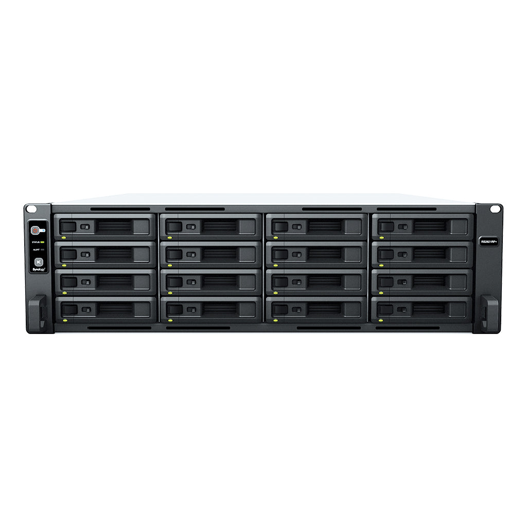 Synology RS2821RP+ – 16-Bay Rack 3U NAS – AMD Ryzen V1500B, 4 GB RAM, 1GbE, DSM, redundantes Netzteil