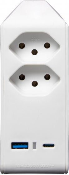 Brennenstuhl cleverLINE Abzweigstecker, 2×T13, 1×USB-A + 1×USB-C, drehbar 300°, Eingang T12 – weiss