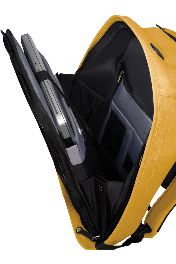 Samsonite Securipak Notebook-Rucksack – 17 l, RFID-Fach, USB-Port, recyceltes PET (rPET), Sonnengelb