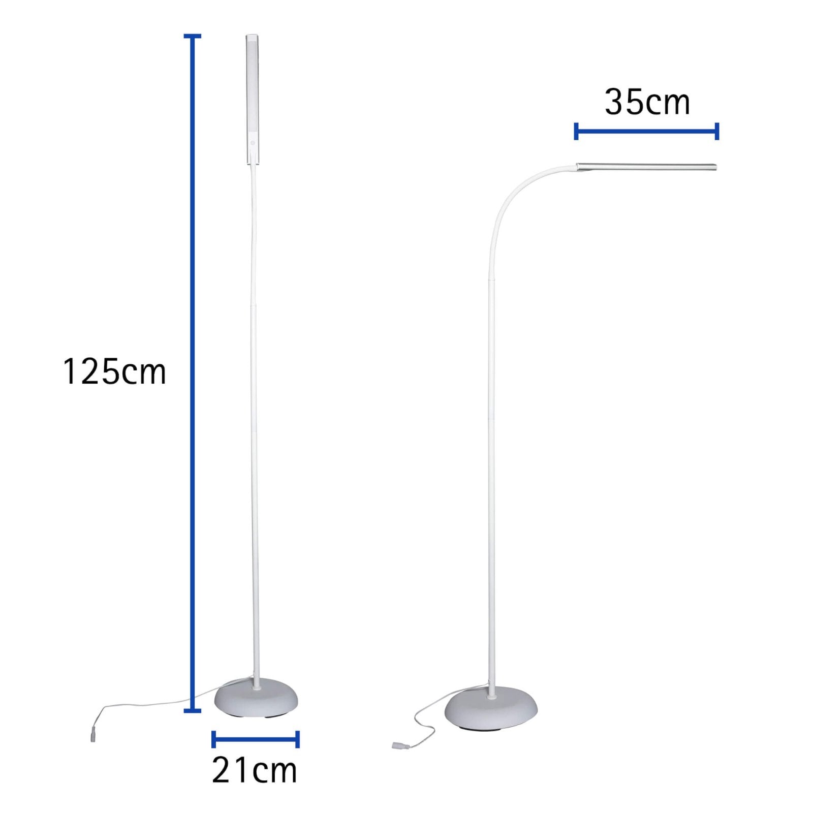 MAUL Stehleuchte MAULpirro 8234802 – dimmbar, 4-Stufen-Dimmer – weiss
