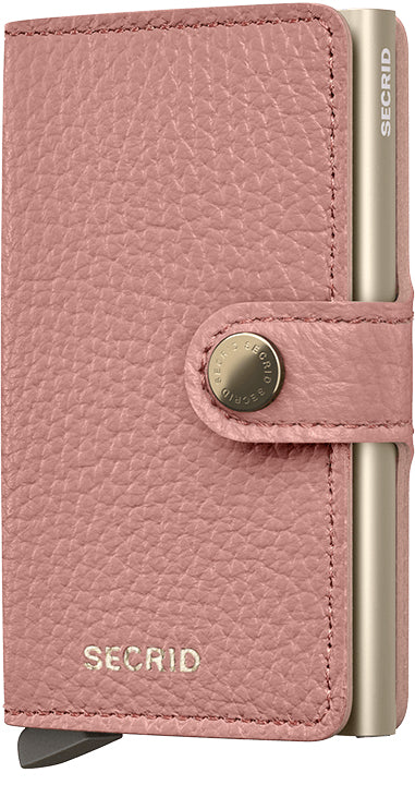 Secrid Kartenetui Miniwallet – RFID-Schutz, 10 Karten – 65 × 21 × 102 mm – Pebble Rose – Leder