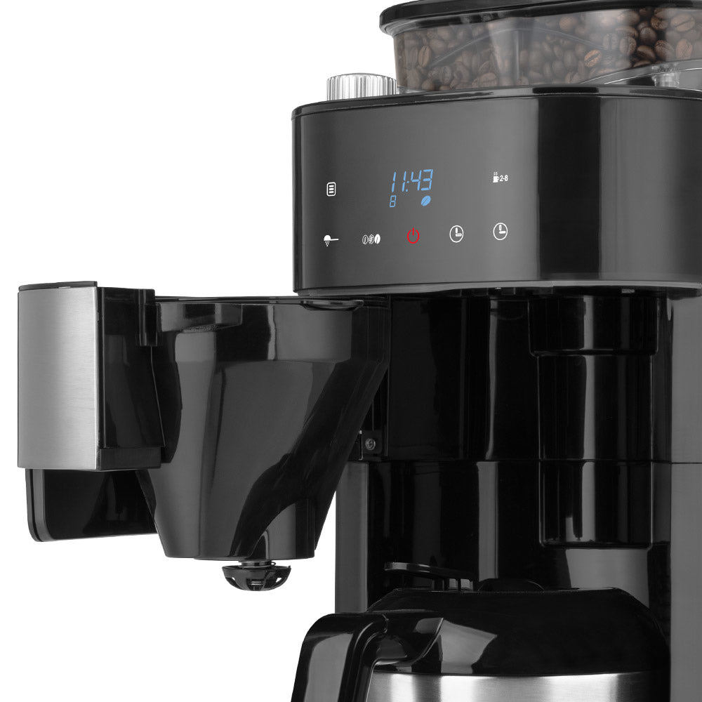 Gastroback Grind & Brew Pro Thermo 42711 S Filterkaffeemaschine – 8 Tassen, 1,0 l, Timer, Schwarz/Edelstahl