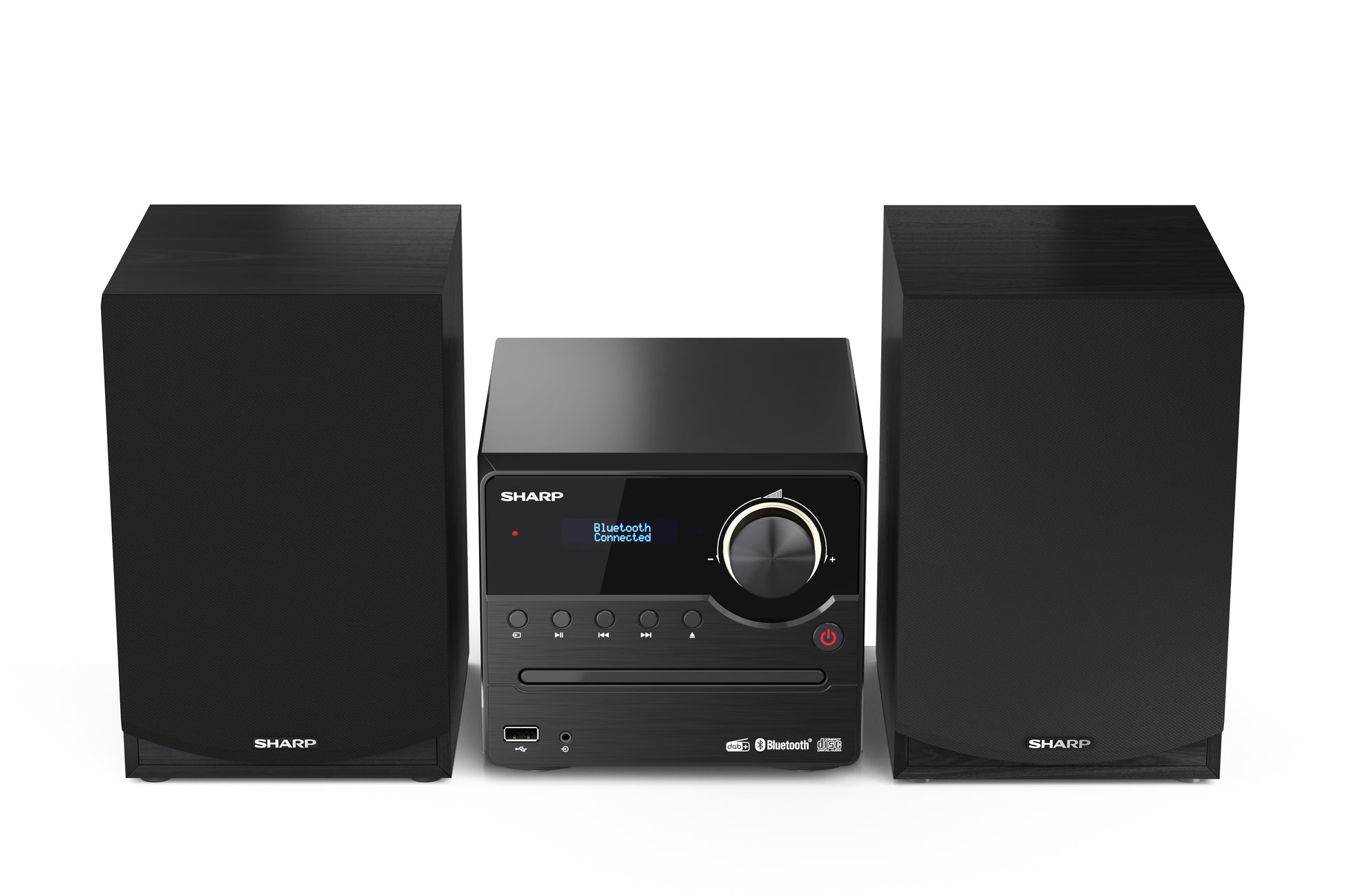 Sharp XL-B517D – Mikro-Soundsystem, Schwarz, DAB+, Bluetooth 5.0, CD, USB, Aux-In