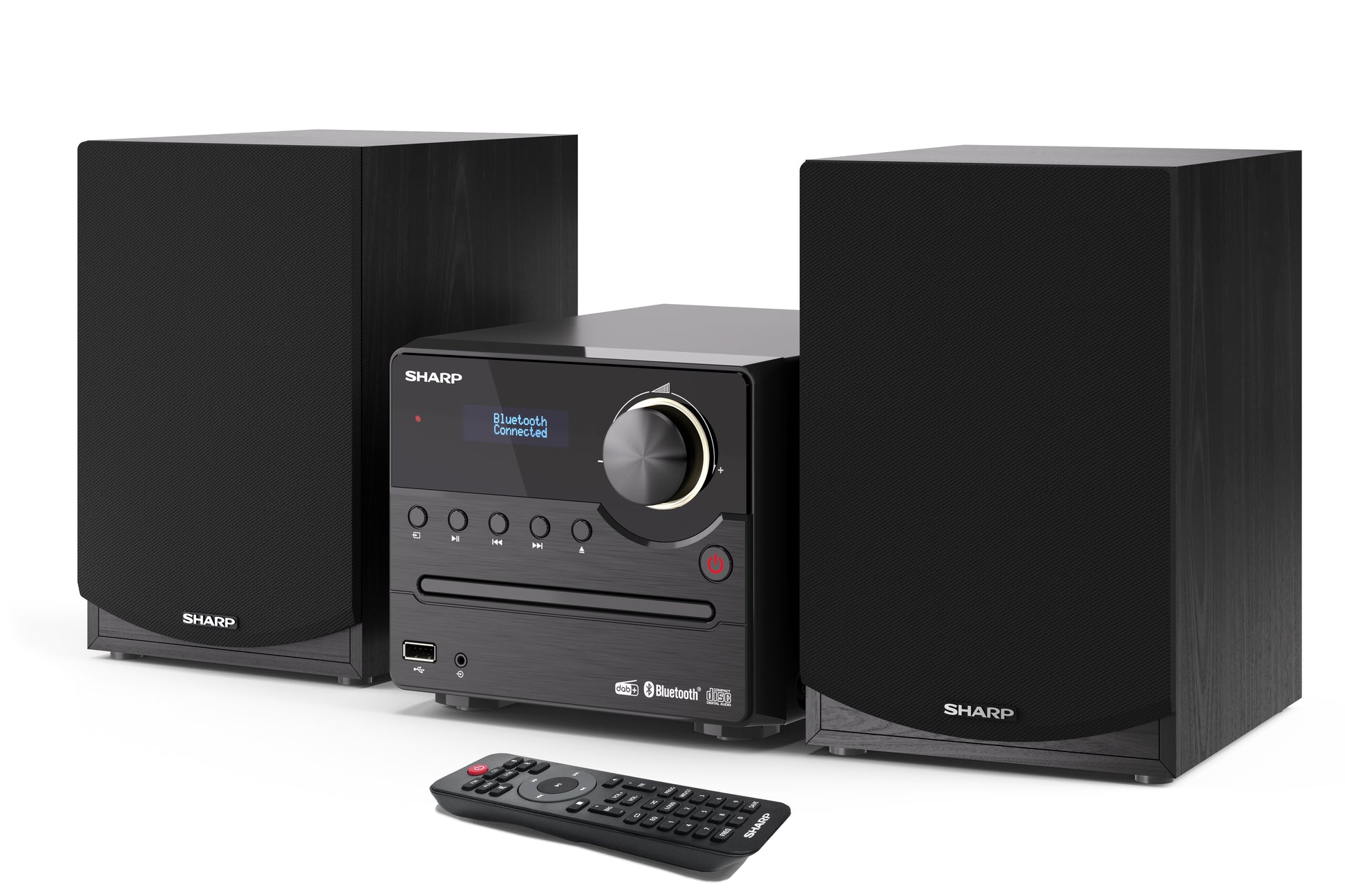 Sharp XL-B517D – Mikro-Soundsystem, Schwarz, DAB+, Bluetooth 5.0, CD, USB, Aux-In