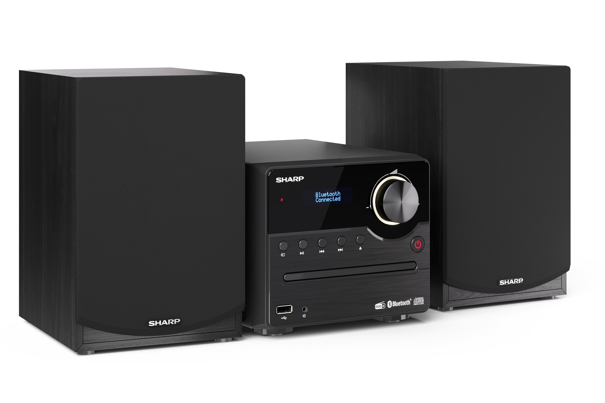 Sharp XL-B517D – Mikro-Soundsystem, Schwarz, DAB+, Bluetooth 5.0, CD, USB, Aux-In