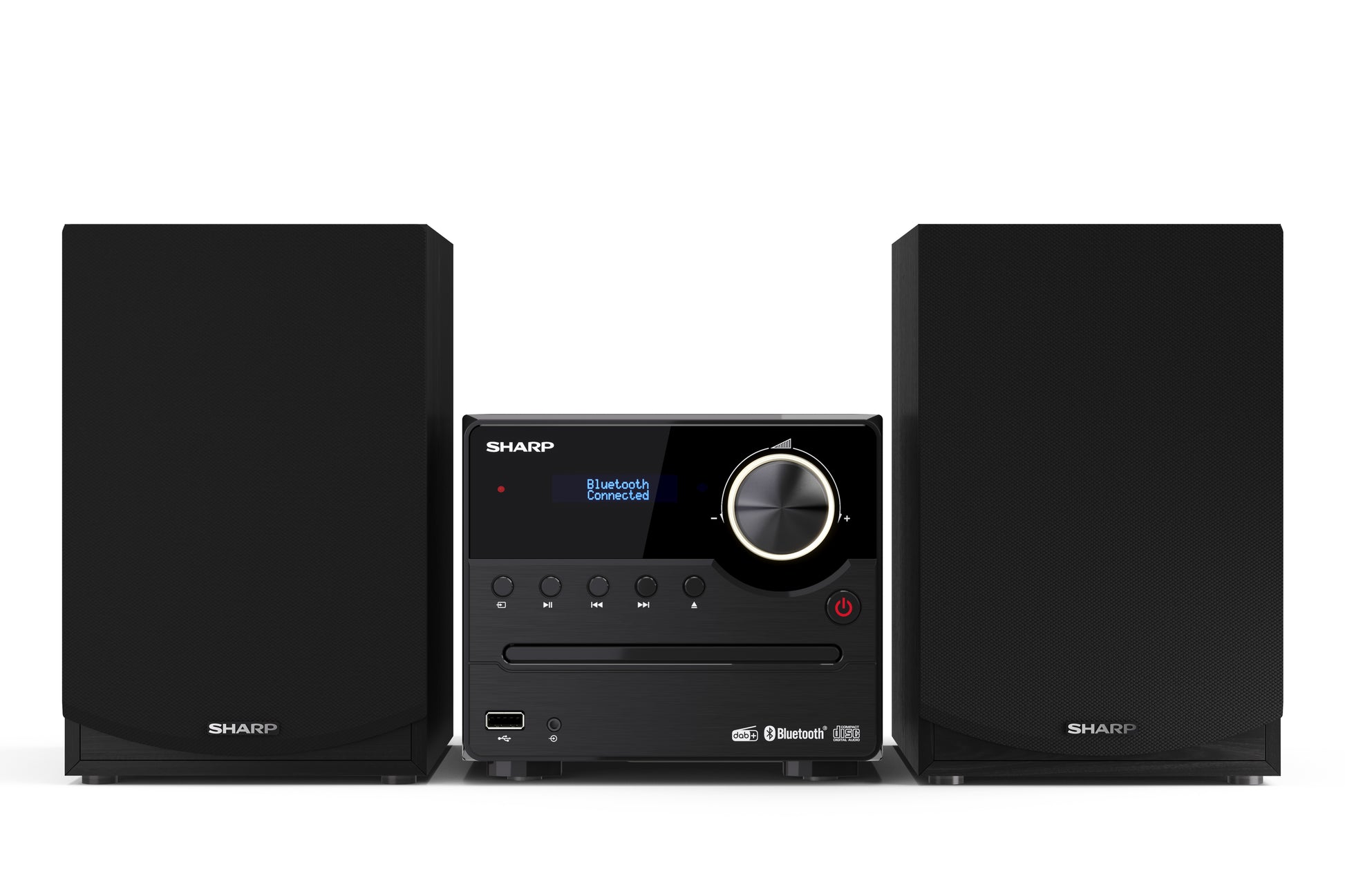 Sharp XL-B517D – Mikro-Soundsystem, Schwarz, DAB+, Bluetooth 5.0, CD, USB, Aux-In