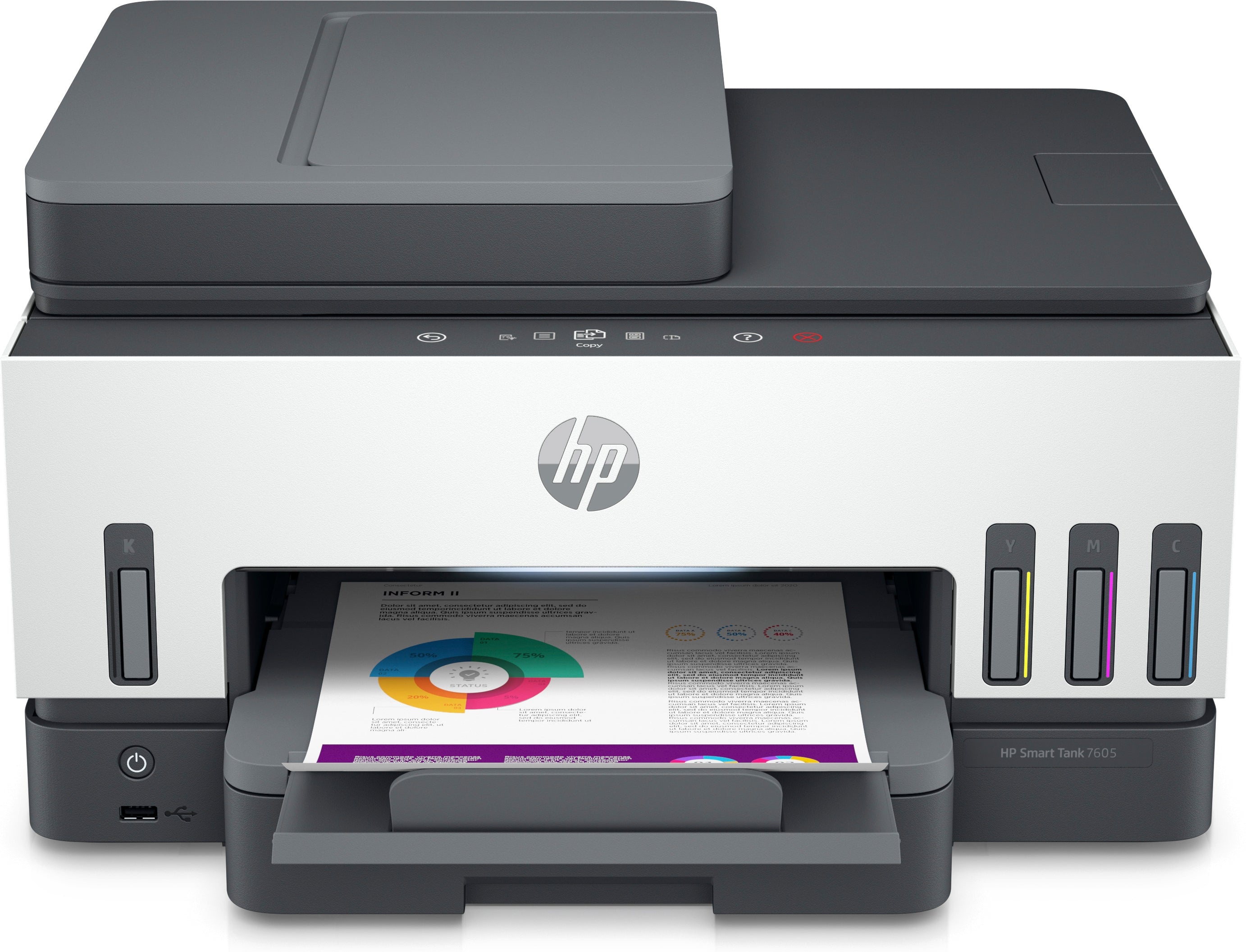 HP Smart Tank 7605 – Farbiges Tintenstrahl-MFP, 4-in-1 – WLAN – ADF, 35-Blatt ADF