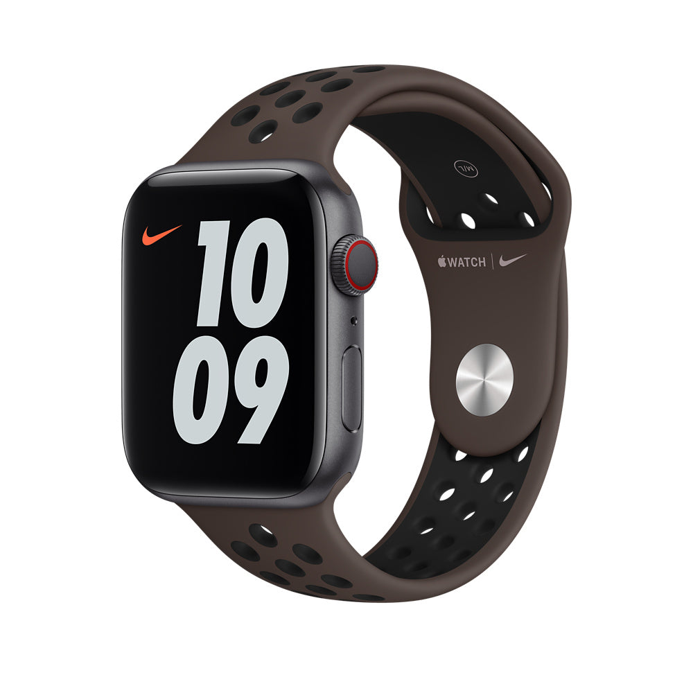 Apple Watch Nike Sport Band – Armband – für Apple Watch (42/44/45 mm; Serie 1–3, 4–6 & SE, 7–8), Ironstone/Schwarz