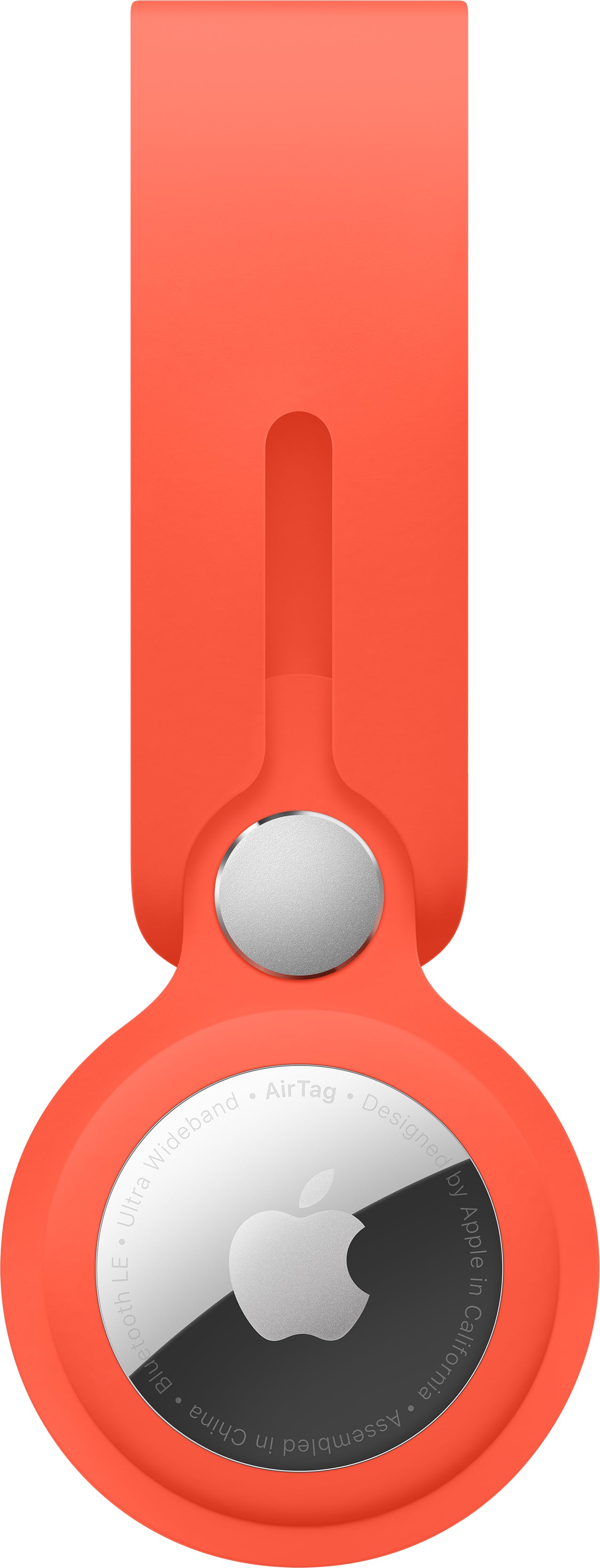 Apple AirTag-Schlüsselanhänger – Kunstleder, Leuchtorange