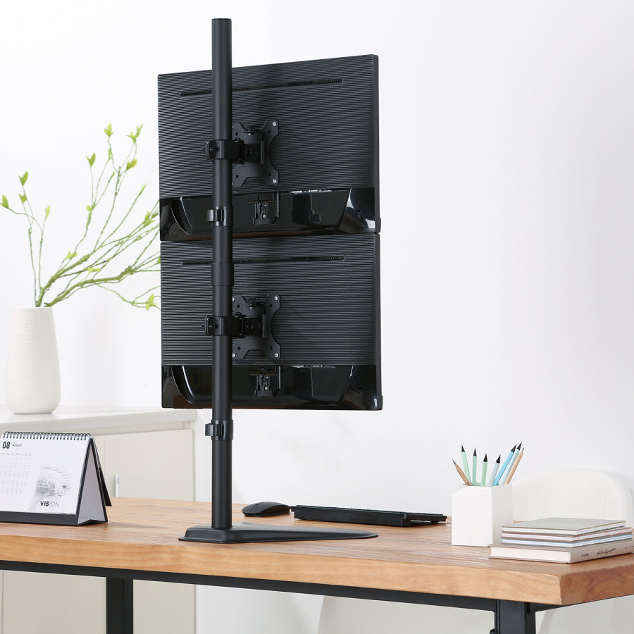 V7 DS1FSDS – Monitor-Tischständer – 2 Monitore – 10–27" – VESA 75×75/100×100 mm – bis 7,9 kg/Monitor