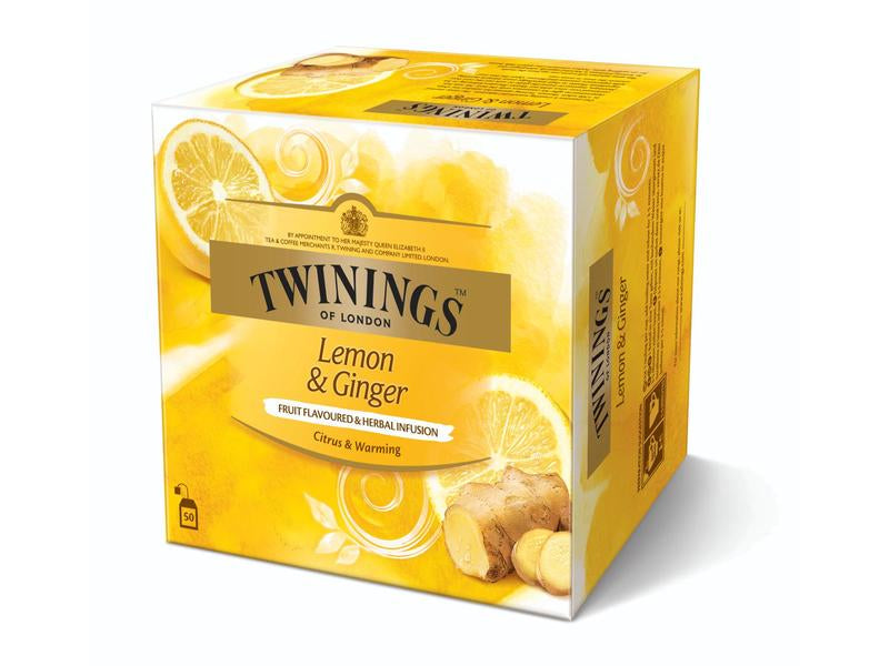 Twinings – Kräutertee Zitrone & Ingwer – Teebeutel 50 Beutel