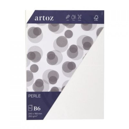 Artoz Klappkarten-Set – 169 × 240 mm, 250 g/m² Papier, Perle, Weiss – 5 Stk