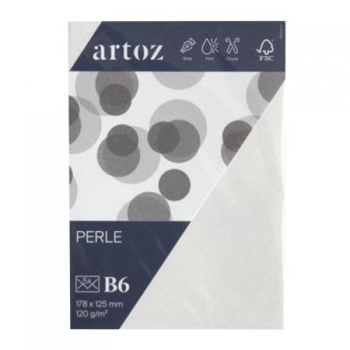 Artoz Kuvert B6, ohne Fenster, weiss, 120 g/m², Kunstdpapier, Perle – 5 Stk.