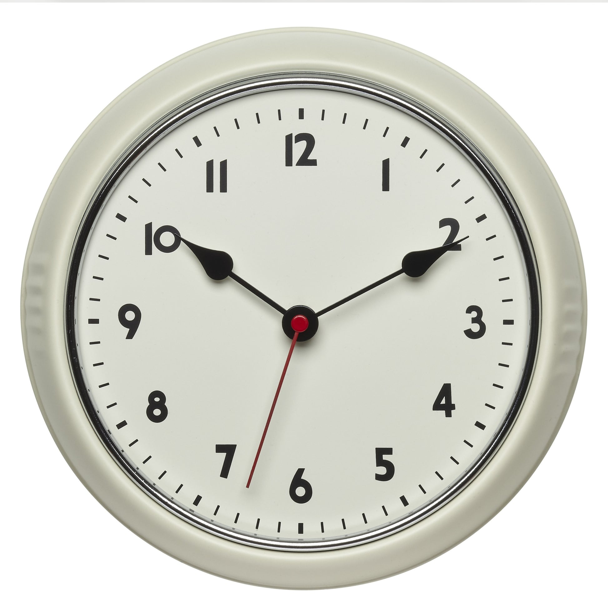 TFA-Dostmann TFA Dostmann Wanduhr – Funk, analog, Ø 24 cm, Beige, Metall/Glas