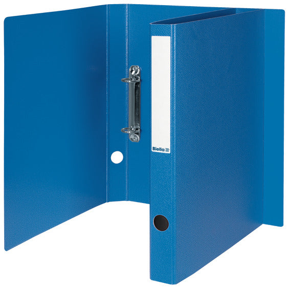 Biella Zeigebuch – A4 Hochformat – 2-Ring-Mechanik, Ø 25 mm, Rücken 31 mm – Blau, Karton, mit Griffloch